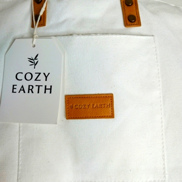 Cozy Earth Canvas Lightweight ECO Chic White Tote shoulder Bag Purse Sum… - Picture 2 of 7